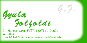 gyula folfoldi business card